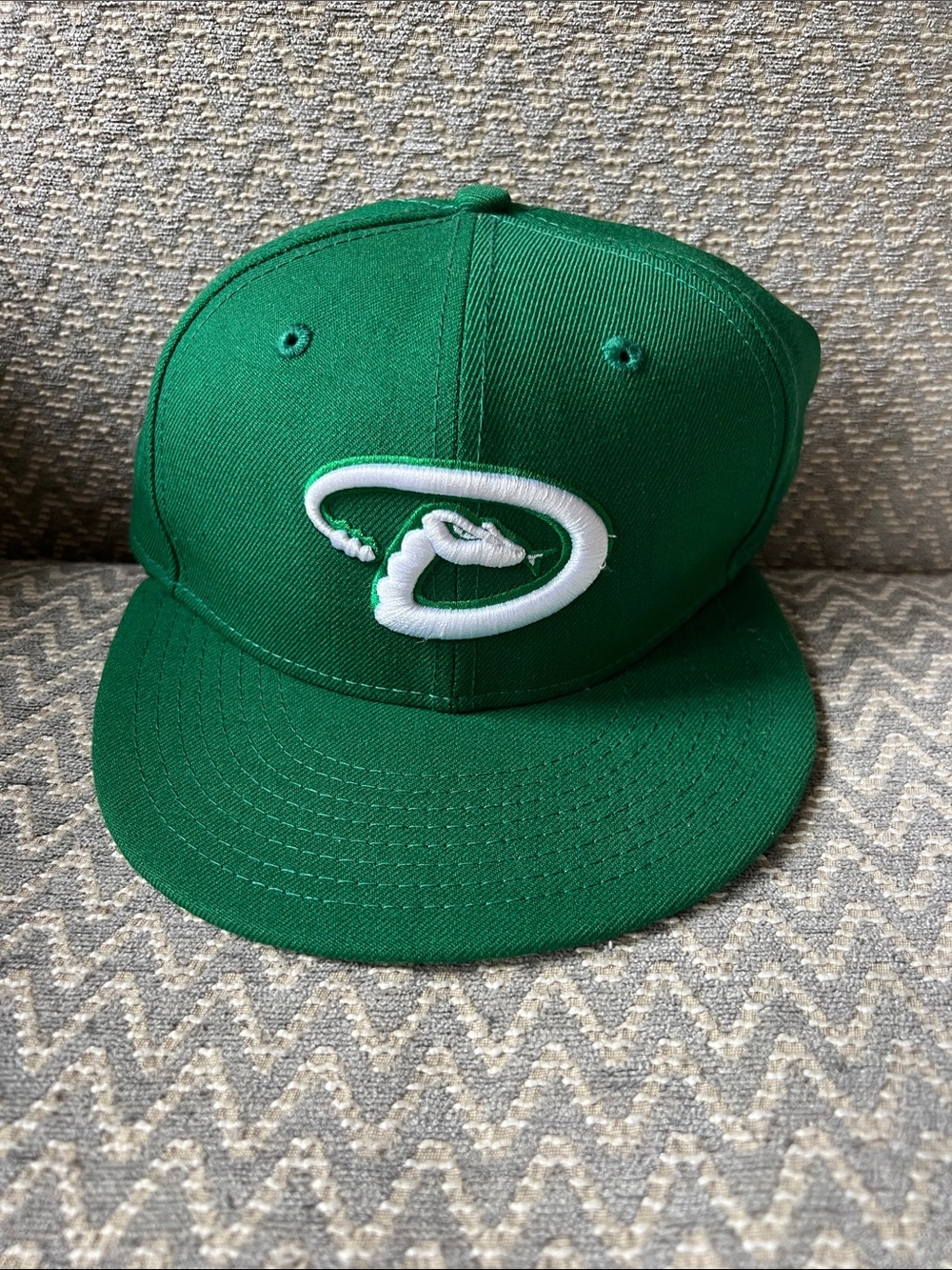 Green Snapback Hat with White Embroidered Logo